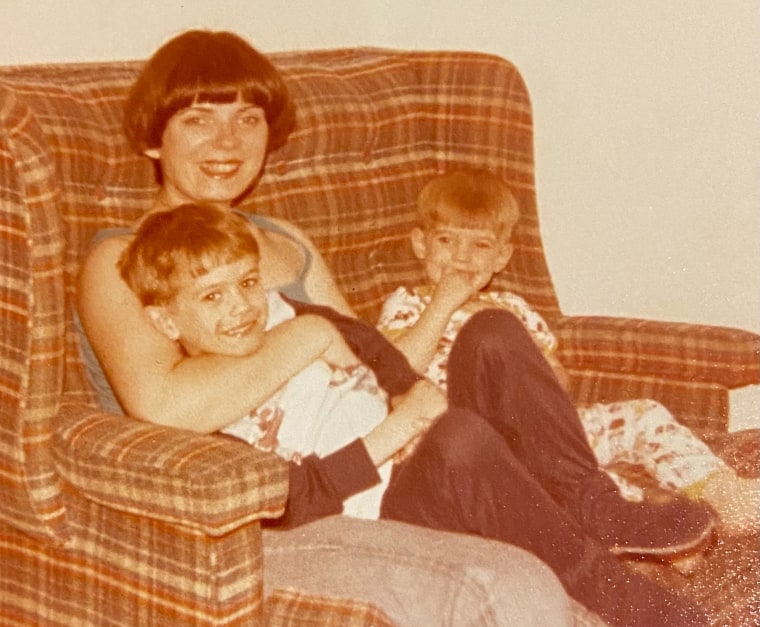 The author (right) with his late mother and his brother.