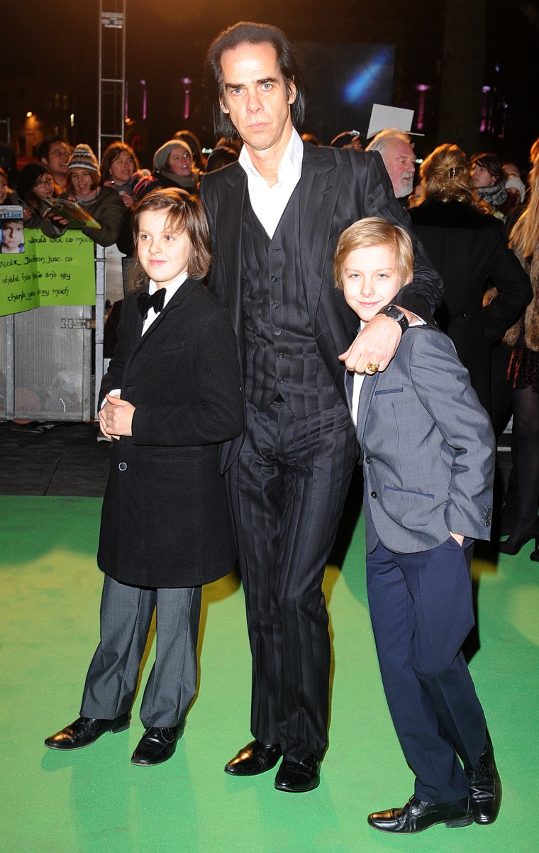 Nick Cave with his children Luke and Jethro