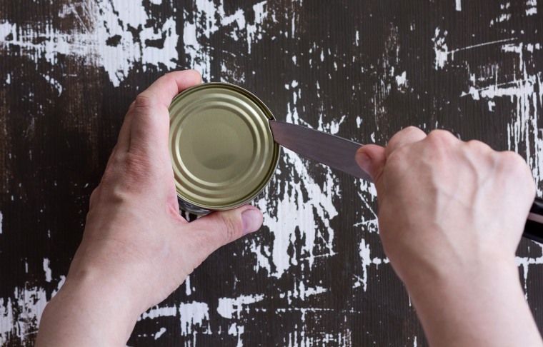 Yes, you can open a can without a can opener — you just have to be extremely careful.