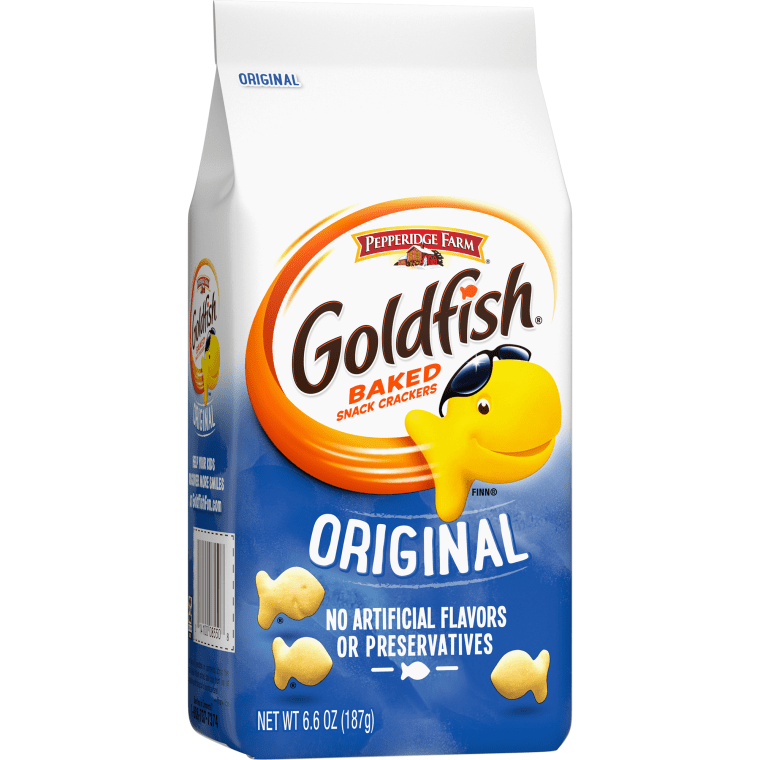 Original flavor Goldfish are lightly salted and mildly flavored.