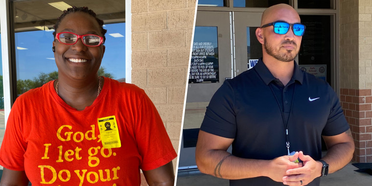 Texas parents Constance Autry and Ed Chelby were volunteer security guards at Saegert Elementary School, in the hopes of thwarting a potential school shooting.