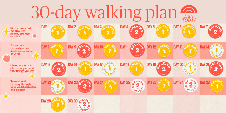 start today walking plan calendar