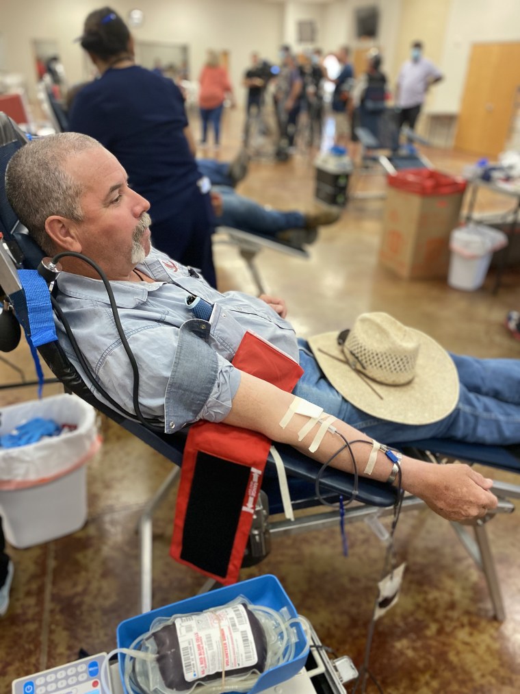 Pete drove 65 miles to give blood in Uvalde after his granddaughter survived the elementary school shooting that killed 21 people.