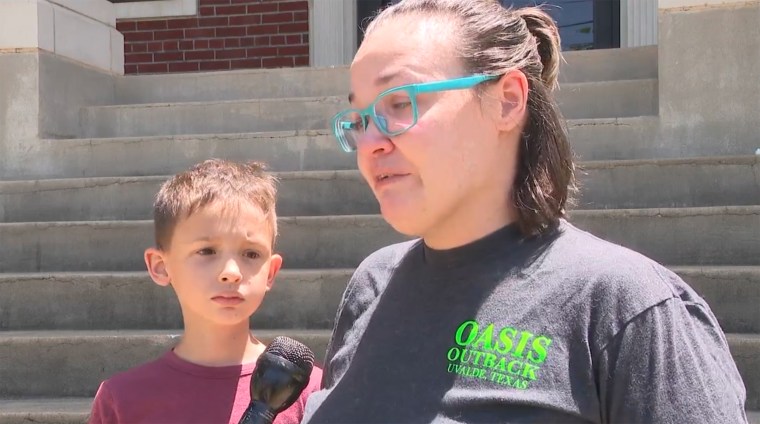 Nikki Astling, the mother of Robb Elementary School student Chance Aguirre, expressed grief during an interview with NBC local news affiliate WOAI-TV.