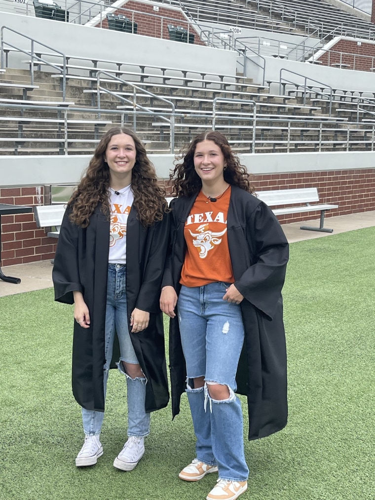 Identical twins Avery and Keaton Slimak are both attending the University of Texas.