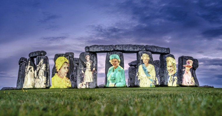 Images of the queen in each decade of her reign were projected onto Stonehenge this week to mark the Platinum Jubilee. 