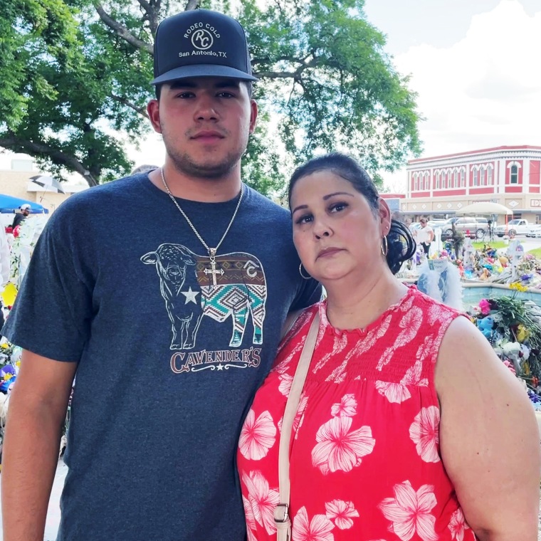 Ryan Garza with his mother, Roxane Cortez.