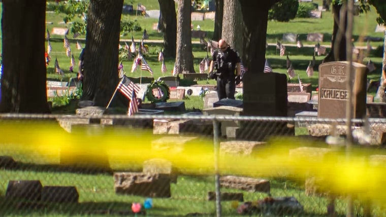 A suspect shot and injured five people during a funeral at Graceland Cemetery in Racine Thursday afternoon, family tells TMJ4 News.