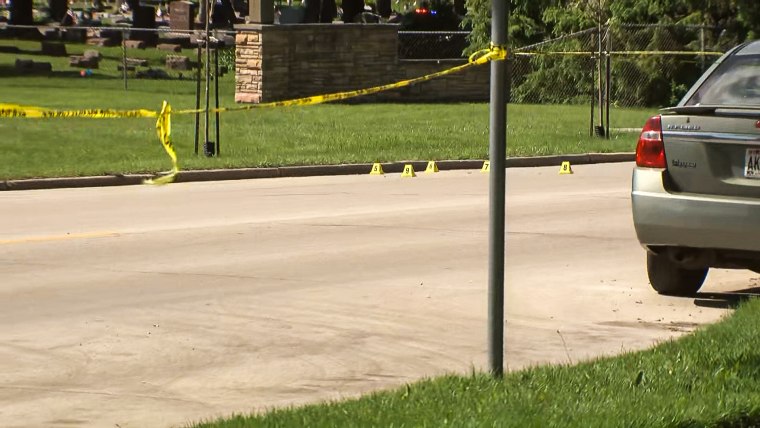 A suspect shot and injured five people during a funeral at Graceland Cemetery in Racine Thursday afternoon, family tells TMJ4 News.