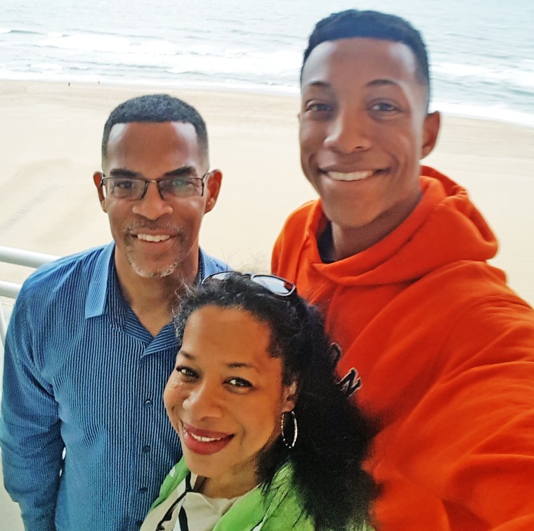 Mario Bowler with his wife, Stephanie, and their son, Mario Jr.