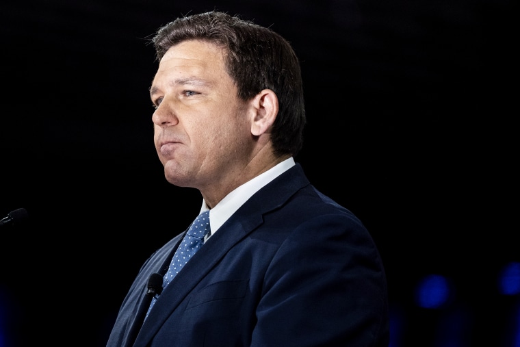 Florida Governor Ron DeSantis speaks during the first day of CPAC on Feb. 24 in Orlando, Fla.