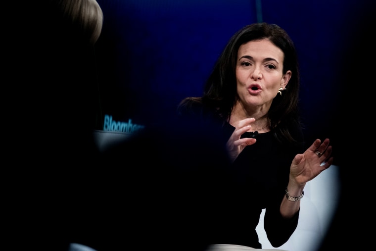 Sheryl Sandberg speaks during the Bloomberg Year Ahead Summit in New York on Nov. 7, 2019.