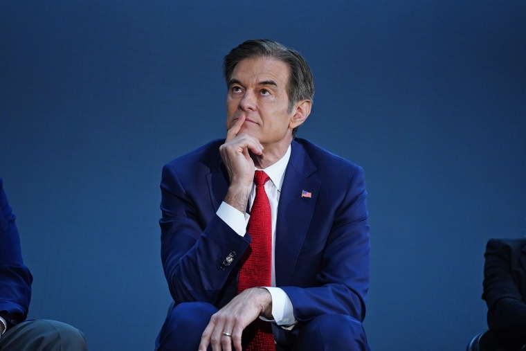 Republican Senate candidate Mehmet Oz takes part in a forum in Newtown, Pa., on May 11, 2022.