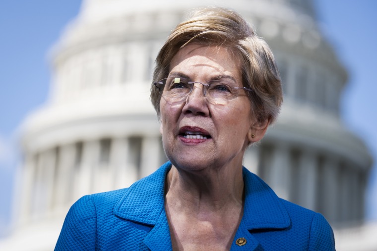 Sen. Elizabeth Warren, D-MA, speaks during a news conference outside the U.S. Capitol to voice support for abortion rights, on May 19, 2022.