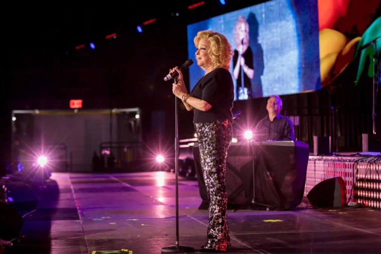 Cyndi Lauper performs at the 2019 WorldPride celebration.