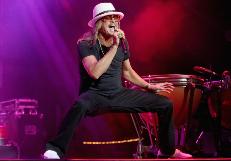 Image: Kid Rock during a concert in Arlington, Texas., on May 11, 2019.