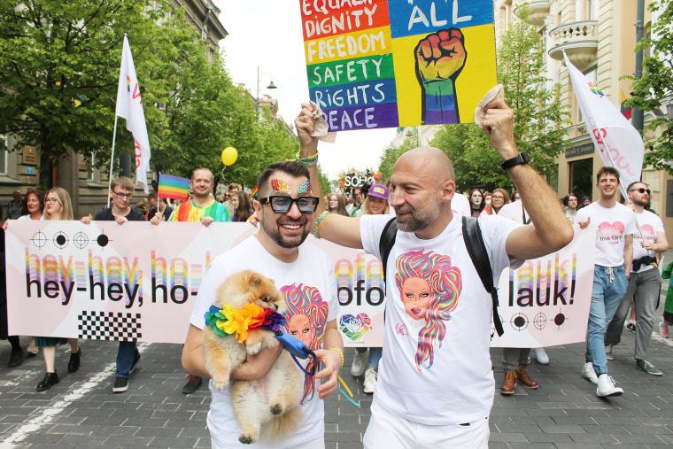 Image: The Baltic Pride march in Vilnius, Lithuania, on June 5, 2022.