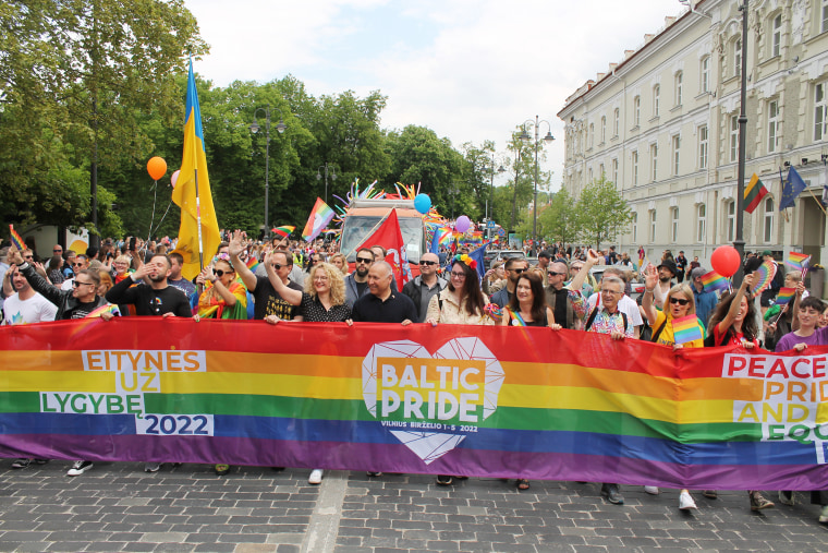 The Baltic Pride march Sunday in Vilnius, Lithuania. 