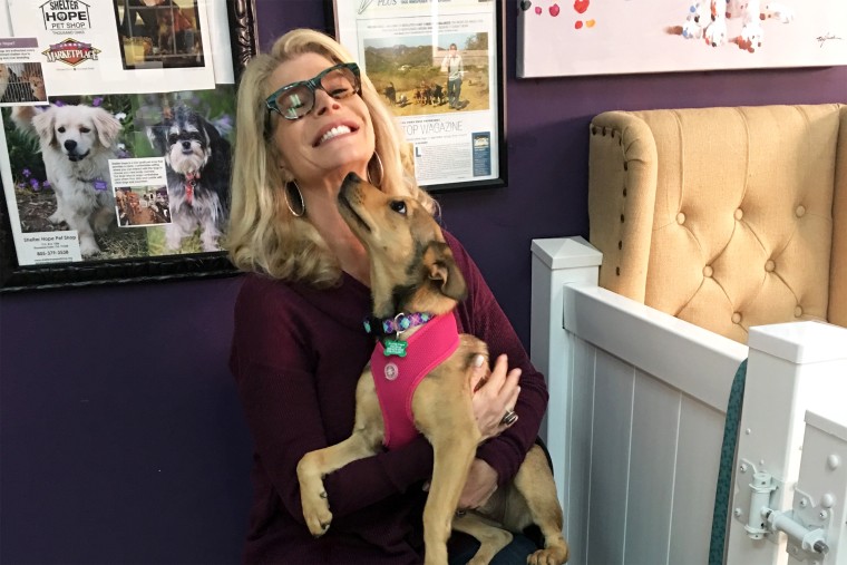 Kim Sill with Marco at the shelter.