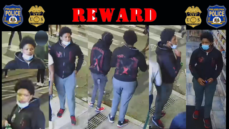 Philadelphia police released photos of a third person they are seeking in connection with the South Street mass shooting that left three people dead and 12 others injured over the weekend.