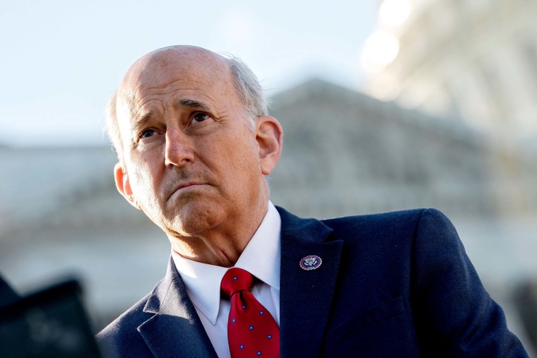 US Representative Louie Gohmert speaks during a news conference on Section 230 in Washington, D.C. on April 27.