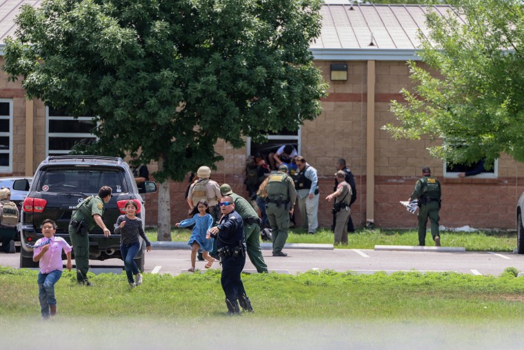 Students fled and authorities helped others evacuate after a gunman entered Robb Elementary School in Uvalde on May 24.