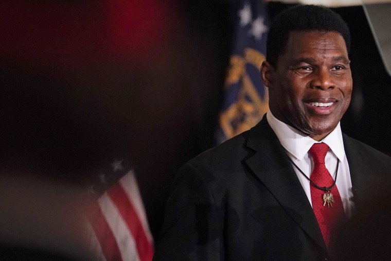 U.S. Senate candidate Herschel Walker speaks to supporters during an election night watch party on May 24 in Atlanta. 