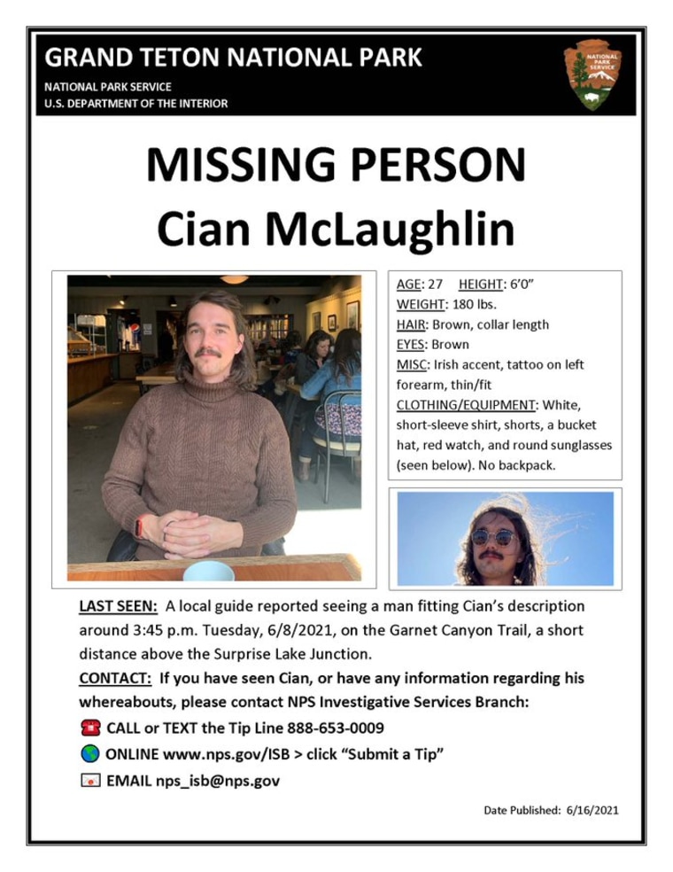 Missing hiker Cian McLaughlin. 