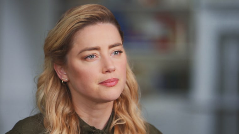 Amber Heard during her exclusive interview with Savannah Guthrie for the "TODAY" show.