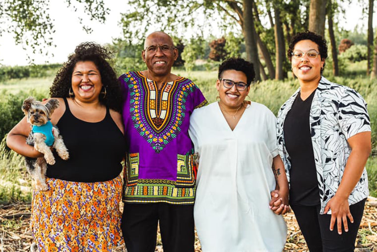 From left, Karla holding Suyana, Hector Mendoza, Veralucia Mendoza and Dee Haynes.