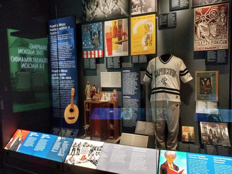 A scene from the inaugural exhibition at the Molina Family Latino Gallery, which opened to the public in June 2022 at the Smithsonian’s National Museum of American History.