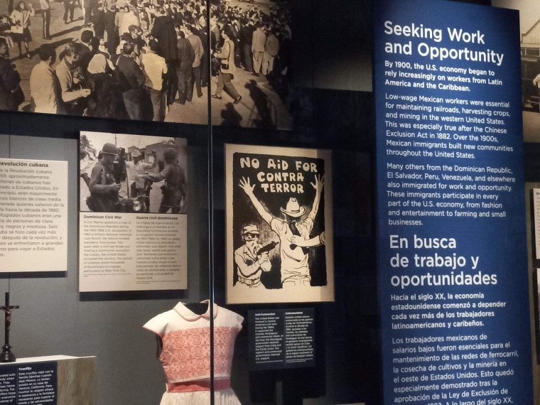 A scene from the inaugural exhibition at the Molina Family Latino Gallery, which opened to the public in June 2022 at the Smithsonian’s National Museum of American History.
