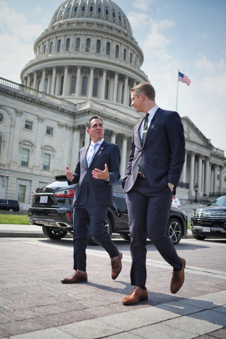 Rep. Pete Aguilar, D-Calif., speaks to NBC News correspondent Garrett Haake on Capitol Hill on June 15, 2022.