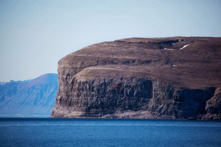 Hans Island, a tiny disputed island between Greenland and Canada, situated in the Kennedy Channel of Nares Strait.