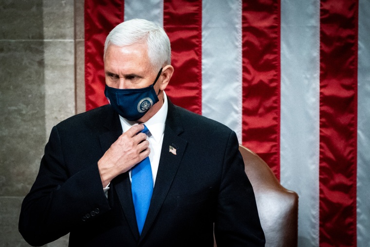 Vice President Mike Pence presides over a joint session of Congress on Jan. 6, 2021.