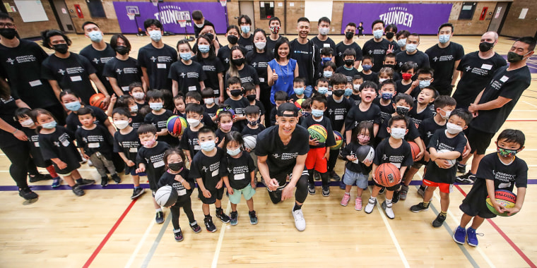 Jeremy Lin, member of the 2019 NBA champions Toronto Raptors, opened a basketball school in Toronto, on June 11, 2022.
