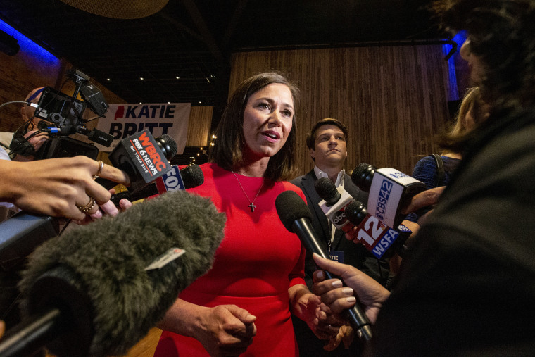 Republican Senate candidate Katie Britt on May 24, 2022, in Montgomery, Ala.
