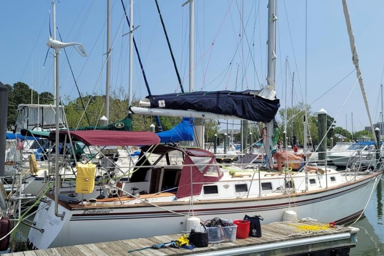 The couple's boat, Kyklades.