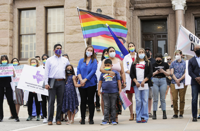 LGBTQ+ advocates rally at the Texas State Capitol