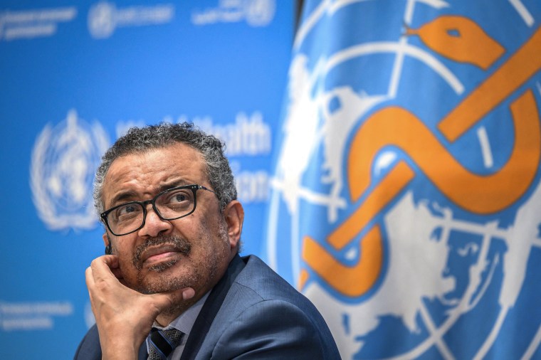 Image: WHO Director-General Tedros Adanom Gebrejesus at a press conference at WHO headquarters in December 2021 in Geneva.