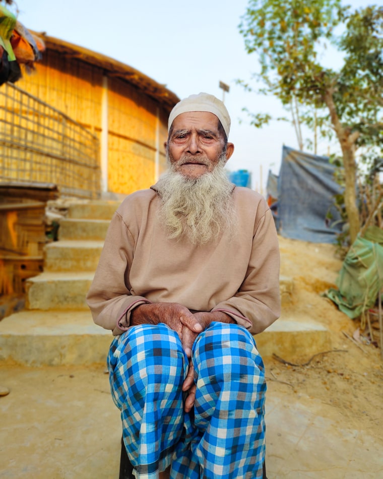 Muhammad Jalil, 102, is one of the oldest residents of the Cox’s Bazar camp.