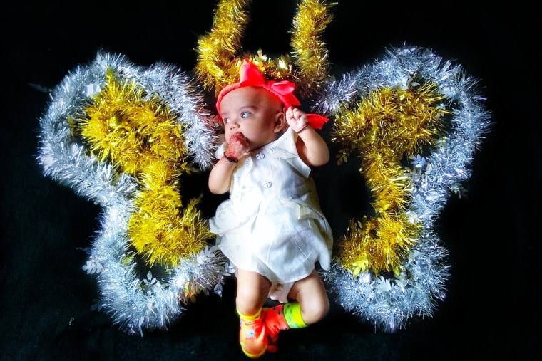 A 3-month-old named Onaysa Khan, whose name means “good friend” in Arabic.