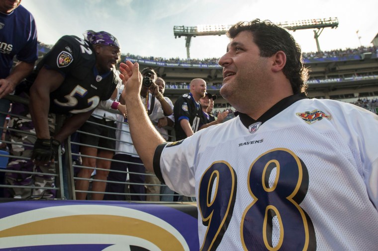 Image: Tony Siragusa, a defensive tackle  for the Ravens died Wednesday, a team spokesman said. He was 55.
