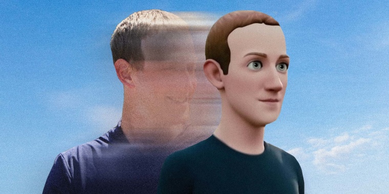 Photo Illustration: Mark Zuckerberg morphs into his Metaverse avatar