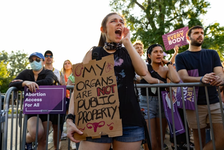 Abortion rights demonstrators protest outside the Supreme Court