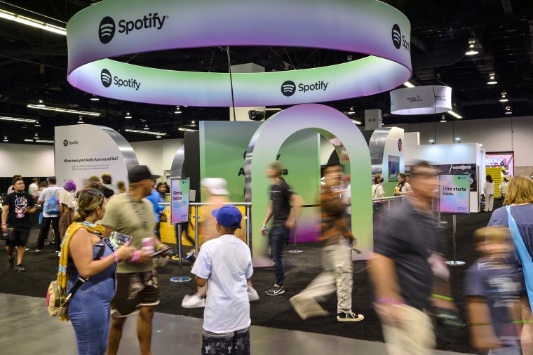 Creators, fans and VidCon attendees walk around the Anaheim Convention Center on June 24, 2022 in Anaheim, Calif.