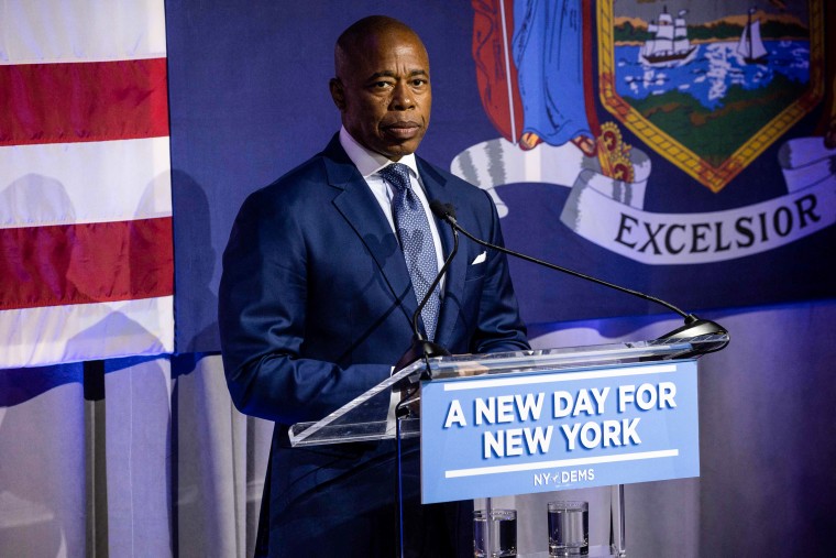 New York City Mayor Eric Adams speaks in New York on June 28, 2022.
