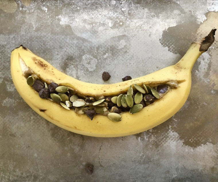 Don't over-stuff your banana to avoid over-inflation and tedious cleaning.