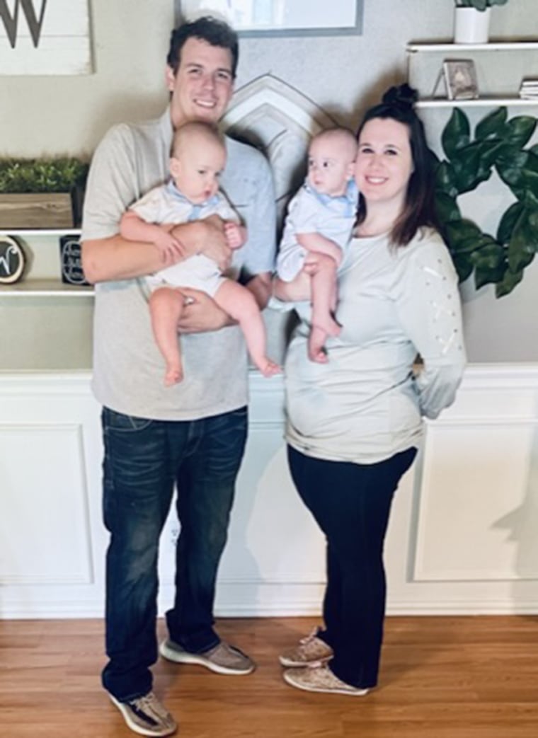 Cara Winhold and her husband, Blake, welcomed superfetation twins Colson and Cayden.