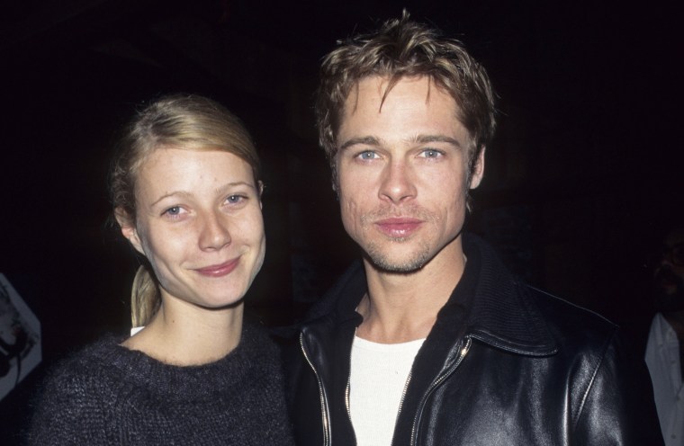 Gwyneth Paltrow and Brad Pitt at the David Bowie after-show party on Oct. 29, 1995. 